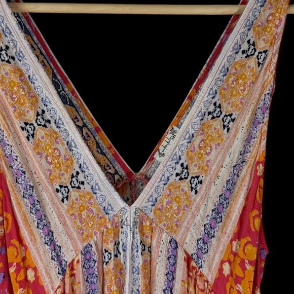 Intimately Free People Gypsy Rayon Asymmetrical Double VNeck Trapeze Dress Sz XS - Picture 4 of 8